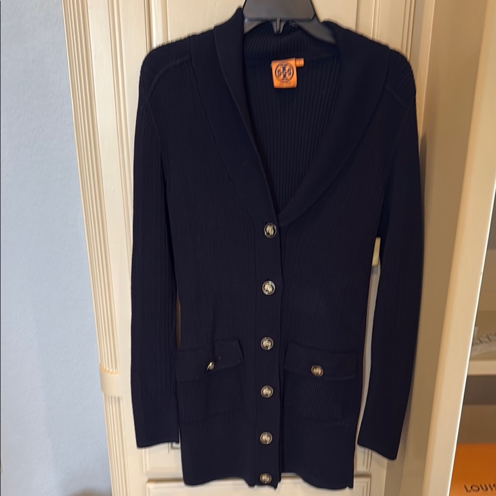 Women's TB Navy cardigan
